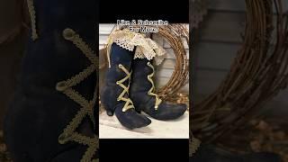 DIY Primitive Witch’s Boots #halloweendecor #falldecor #sewingtutorial