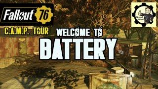 FALLOUT 76 CAMP BUILD | BATTERY | Responders Hydroelectric Dam And Town CAMP Tour