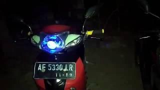 pasang lampu proji mobil di motor | review