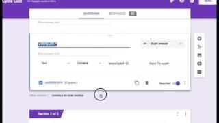 Google Forms- Limiting Access with a "Quiz Code"