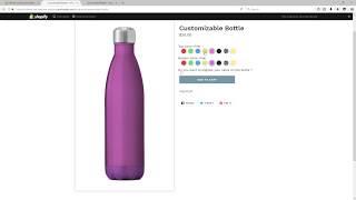 Customizable Bottle Product - Infinite Live Preview Options, Shopify App - Webyze