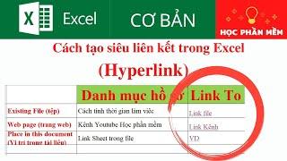 Cách tạo siêu liên kết Hyperlink trong Excel