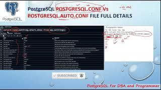 PostgreSQL DBA Day5 POSTGRESQL.CONF Vs POSTGRESQL.AUTO.CONF FILE FULL DETAILS | Server settings PSQL