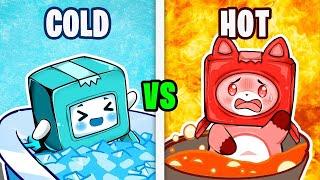 *FUNNIEST* HOT vs COLD CHALLENGE In MINECRAFT Ever!!! (LANKYBOX MINECRAFT!) *ANIMATION*