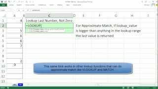 Excel Magic Trick 987: LOOKUP Last Number In Column, Excluding Zeroes