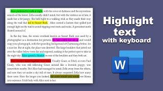 how to highlight text using the keyboard in Microsoft word