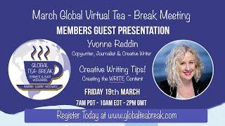 Global Tea Break: Yvonne Reddin - Creative Writing Tips