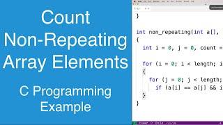 Count Non-Repeating Array Elements | C Programming Example