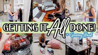 GETTING IT ALL DONE-CLEAN WITH ME-CLEANING MOTIVATION-GROCERY HAUL+EASY/BEGINNER CRICUT PROJECT