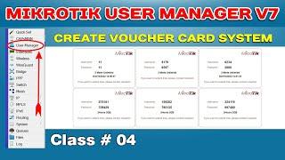 Mikrotik User Manager V7 | Create Voucher Card System | Class # 04