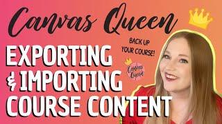 Exporting & Importing Canvas Course Content