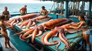 Giant Squid Fishing - How Automated Fishing Systems Catch Millions in One Night!