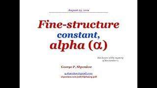 Fine-structure constant, alpha.