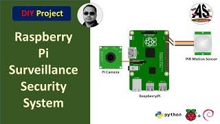 Raspberry Pi 4 surveillance security system with PIR motion sensor and pi camera
