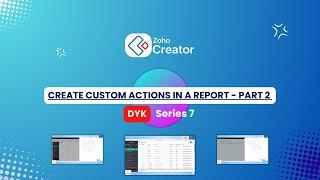 #7 Create Custom Actions in a Report ( தமிழில் ) - Part 2
