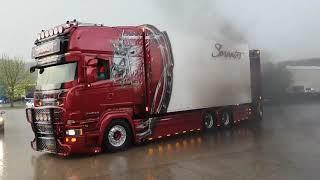 SUPER - Scania R 999 HP V8 Power "SARANTOS" Brutal SOUND -Rain Edition- HD