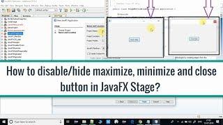 How to disable/hide maximize, minimize and close button in JavaFX Stage?