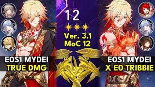 E0S1 Mydei True DMG & Tribbie | Memory of Chaos Floor 12 3 Stars | Honkai: Star Rail 3.1