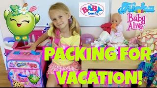 Baby Born On Vacation!  Skye and Caden Get Emma Ready for a Trip 