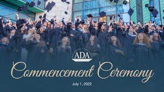 Full video of the ADA University's Commencement Ceremony: Class of 2022