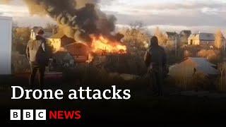 Ukraine and Russia exchange drone attacks | BBC News