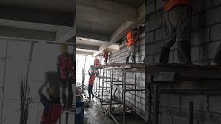 AAC block wall #construction #engineering #aacblocks #works #workers #worksafe