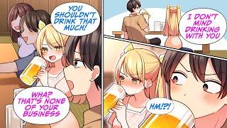 ［Manga dub］At a university drinking party she got drunk and...［RomCom］