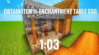 Minecraft Bedrock | SSG Obtain Item% Enchantment Table Speedrun | 1:03.74