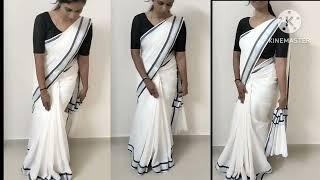 Set saree drape 2023/kerala saree drape/ഈ ഓണത്തിന് ഭംഗിയായി ഉടുത്തൊരുങ്ങാം/perfect pleats/easy drape