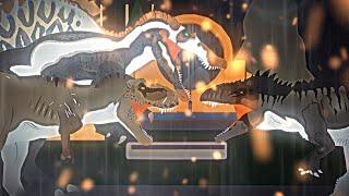 rexy & spinosaurus vs giganotosaurus //renimating Jurassic world dominion//stick nodes pro animation