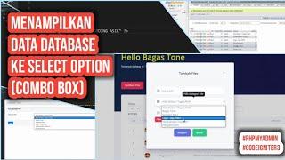 Memunculkan data di database ke Select Option (Combo Box) - Tutorial Codeigniter 3