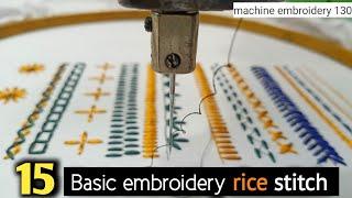 Basic embroidery stitch for beginners - Machine embroidery for beginners - embroidery stitch