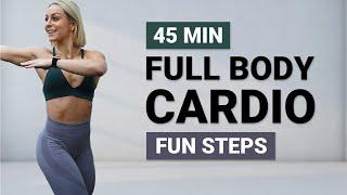 45 MIN STEPS CARDIO | Full Body Workout | Cardio X HIIT | Fun Steps | Active Rest | Core