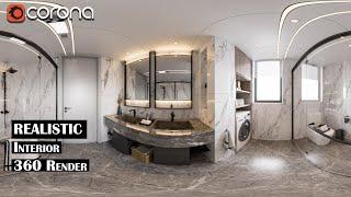 3ds max How To Create a REALISTIC Interior 360 Render in just 17 minutes CORONA RENDER