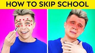 TOO COOL FOR SCHOOLBEST WAYS TO SKIP CLASS#123GO #funny #hacks #pranks #ideas