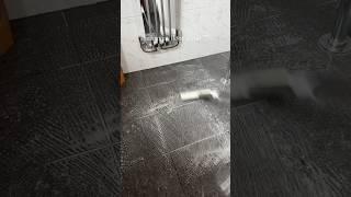 Bathroom floor scrub 🫧 #cleantok #scrubbing #asmrcleaning #satisfying #cleaning #brush #viral #fyp
