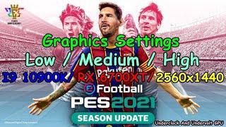 eFootball PES 2021 Season Update Graphics Settings Low/Medium/High - i9 10900K/RX6700XT/1440p