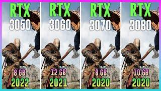 RTX 3050 vs RTX 3060 vs RTX 3070 vs RTX 3080 - Test in 12 Games