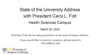 State of the University Address at Health Sciences Campus 2023