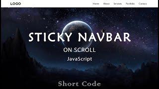 Sticky Navigation Bar On Scroll Using JavaScript - [Short Code]