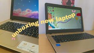  unboxing new laptop • ASUS X441M // organize apps • instal new font • etc // aesthetic desktop