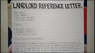 How To Write A Landlord Reference Letter | Tenant Recommendation Step by Step | Writing Practices