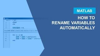 How to Rename Variables Automatically in MATLAB