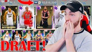 BEST MT Central Draft EVER! 98 overall Draft 4 TIMES! INSANE final Draft! (NBA 2K19 MYTEAM)