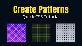 Create Patterns Using CSS Gradient | Quick CSS Tips