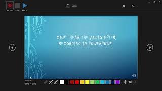 Can't hear the audio after recording in PowerPoint | PowerPoint audio recording issue