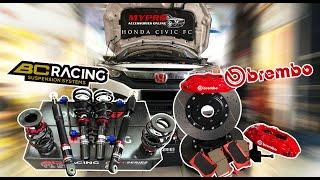 Honda Civic FC installed BC V1 Racing Adjustable High Low Soft hard & Brembo Caliper