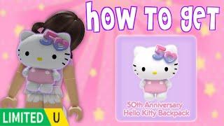 How to get Hello Kitty 50th Anniversary Backpack Limited UGC | Roblox My Hello Kitty Cafe | Riivv3r