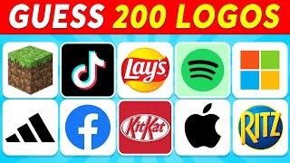 Guess The Logo in 3 Seconds | 200 Famous Logos | Logo Quiz 2024