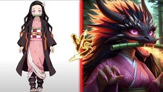 Demon Slayer Characters Turn into Dragons Tanjiro Kamado | Nezuko Kamado | Kimetsu no Yaiba Anime